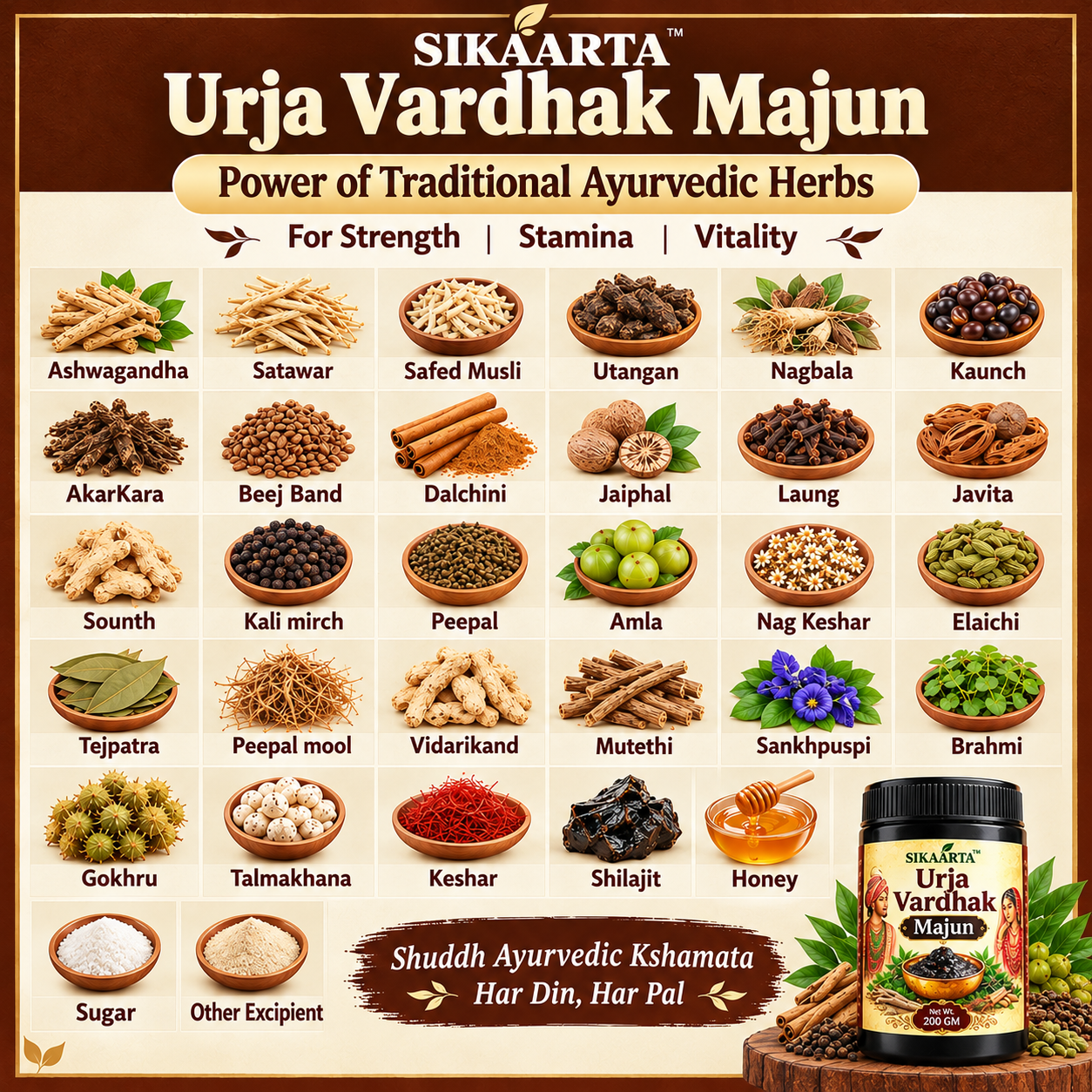 Urja Vardhak Majun – Ayurvedic Herbal Majun, 200 g - Image 4